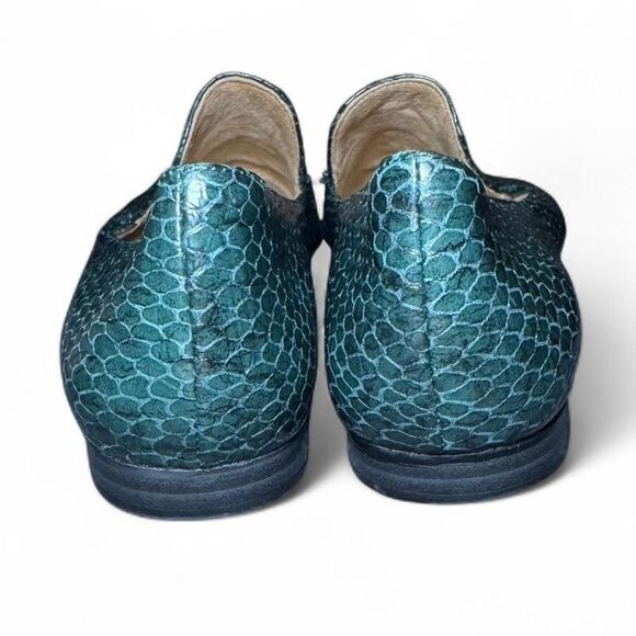 Naturalizer Women’s Size 9 Loafers Green Snake Print Leather Comfort Flats - Picture 6 of 8